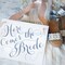 Ritzy Rose Cute Ring Bearer Sign - Slate on 11x8in White Linen Cardstock with Blush Ribbon